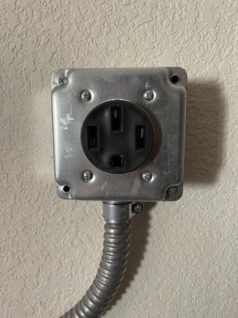 NEMA 14-50 outlet installed for Electrical Panel Upgrade in Mack